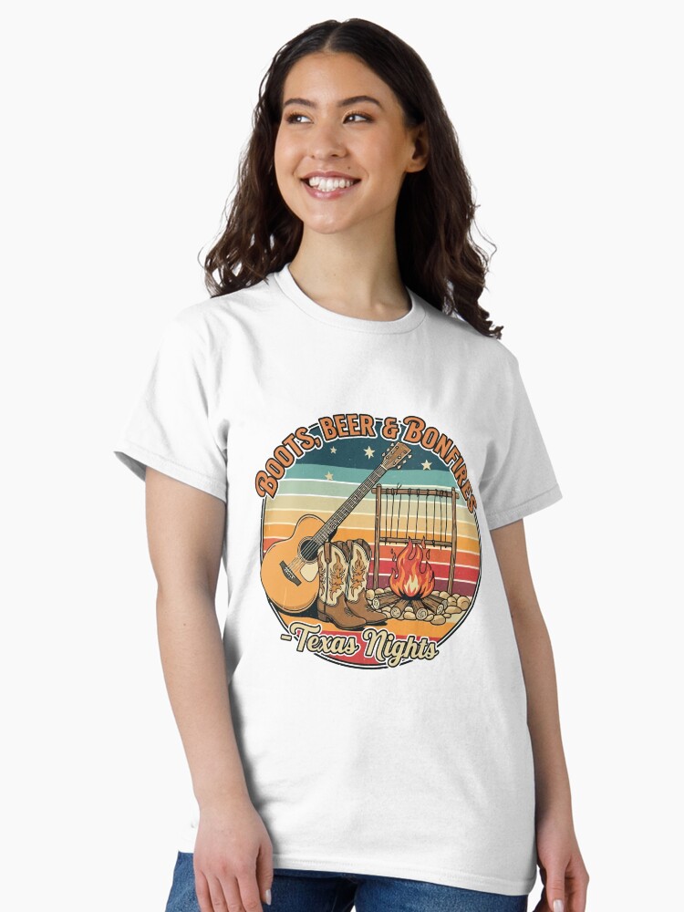Country Festival Shirt – Guitar, Boots & Bonfire Under the Stars