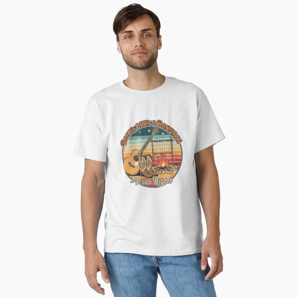 Country Festival Shirt – Guitar, Boots & Bonfire Under the Stars