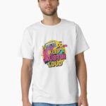 “Retro Austin music shirt with skyline, guitars, vinyl and neon art – tribute to Texas live music culture”